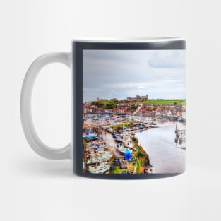 Whitby Marina And Harbor And Abbey And Church Mug